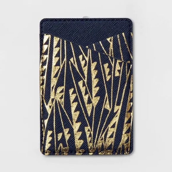 heyday Cell Phone Wallet Pocket - Art Deco Navy Gold - Picture 1 of 3